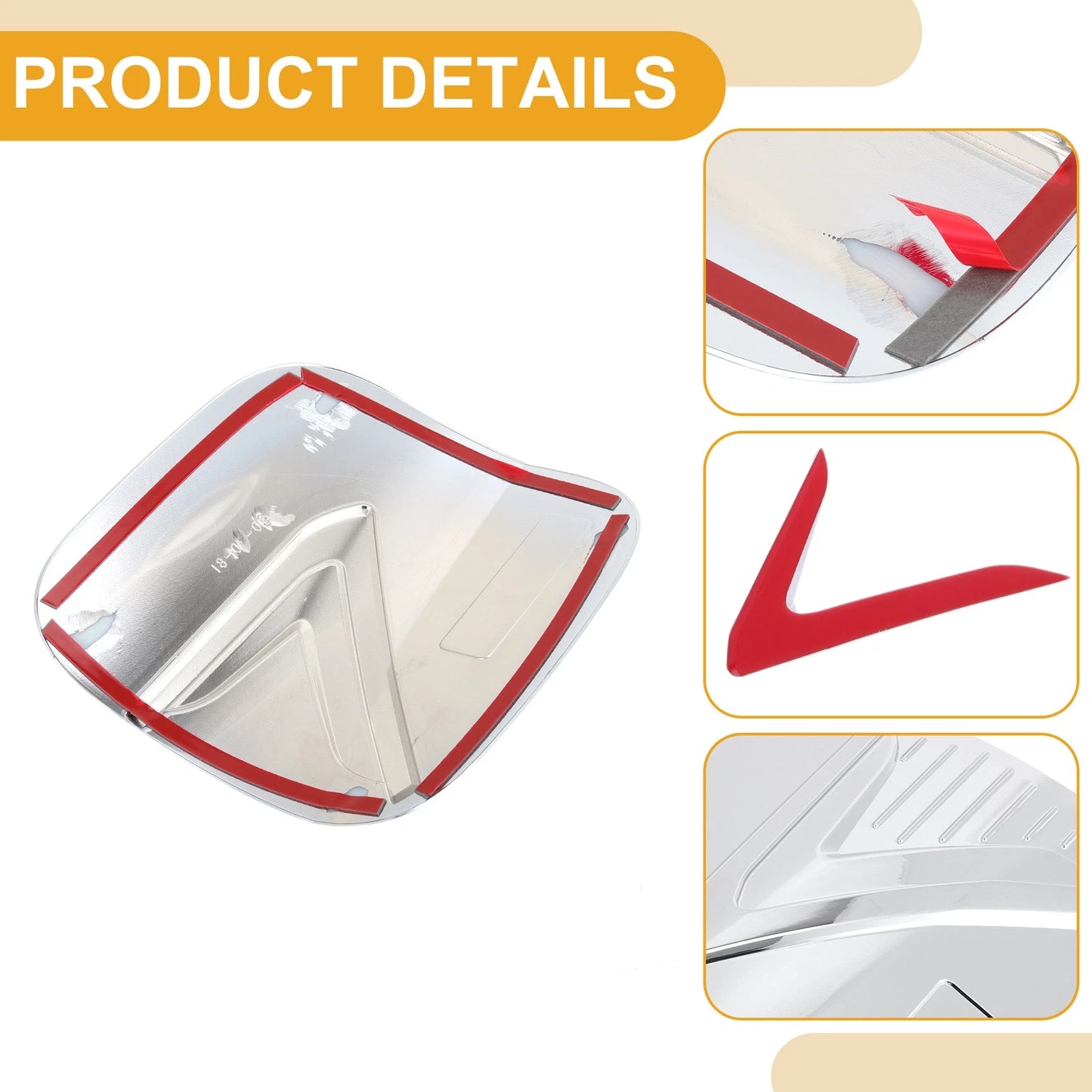 Fuel Tank Door Cap for Mitsubishi Eclipse Chrome Silver Red