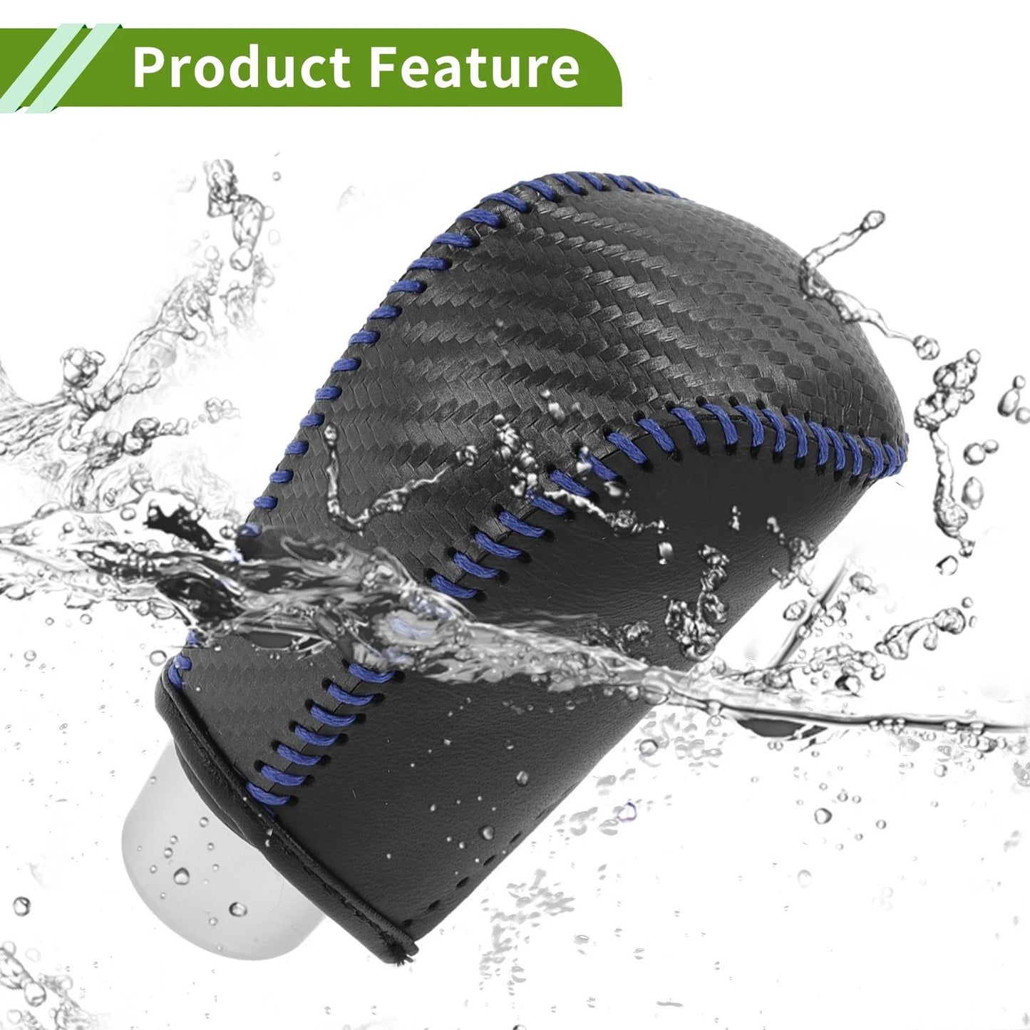Gear Shift Knob Cover for Toyota Corolla 2009-2013 Black Carbon Fiber Blue