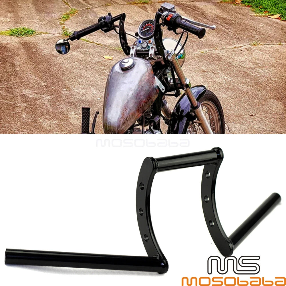 1" Black Handlebar Drag Z Bar for Harley Dyna Softail Sportster