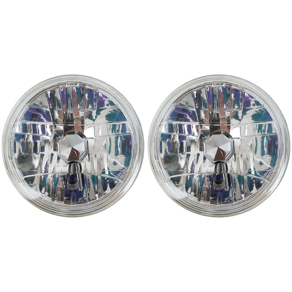 7" Round Crystal Clear Lens Headlights for Make & Model  x2