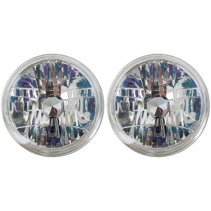 7" Round Crystal Clear Lens Headlights for Make & Model  x2