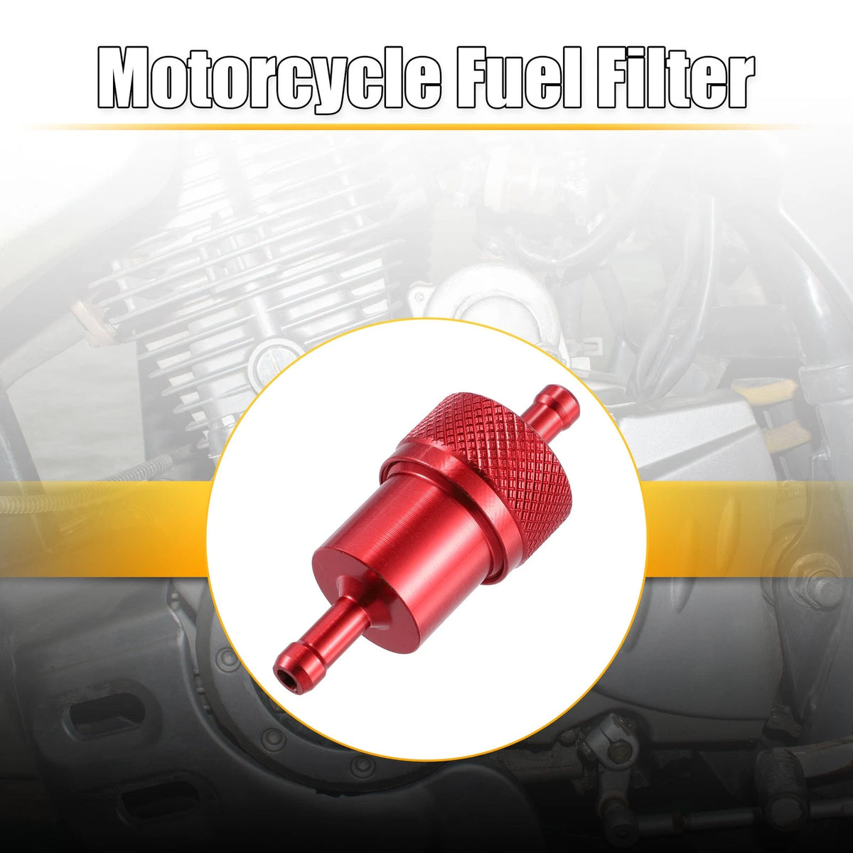 8mm Dia Hose Aluminum Alloy for Motorcycles Petrol Oil Fuel Filter Red