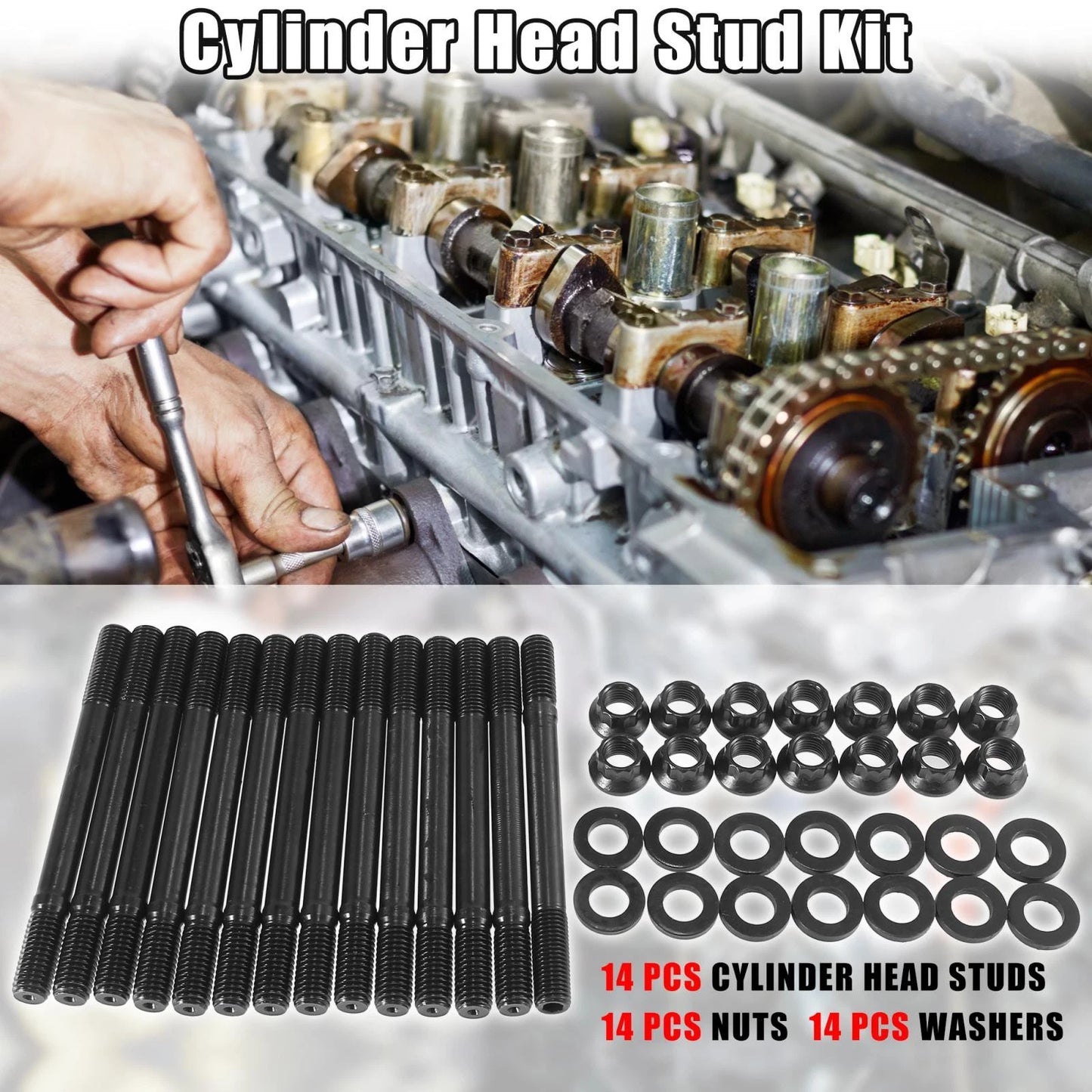 Cylinder Head Stud Set for BMW E36 325i 2.5L 6 Cyl (1992-1999)