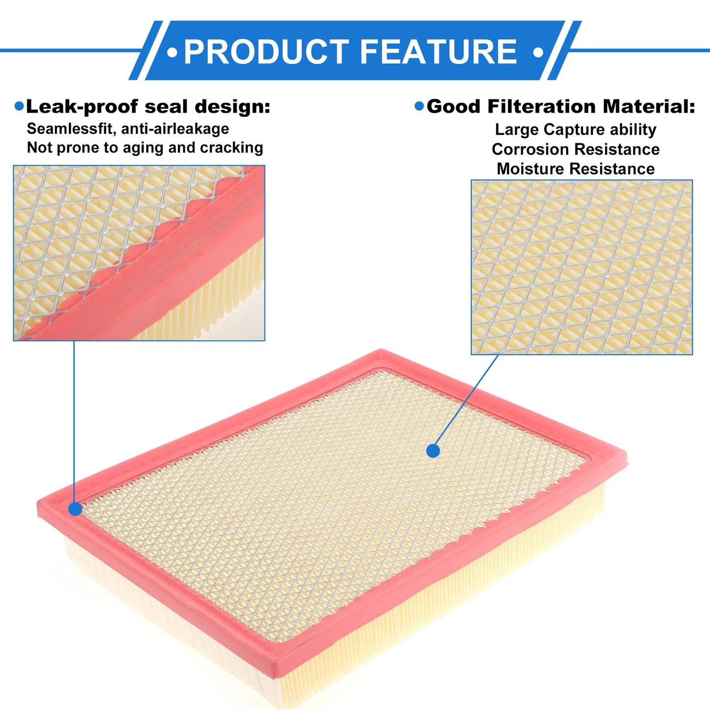 Car Engine Air Filter for Toyota Hilux (2016-2022) - 1 x Long Life Filter