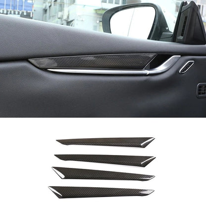 Real Carbon Fiber Interior Door Panel Cover Trim For Maserati Levante 2017-2021