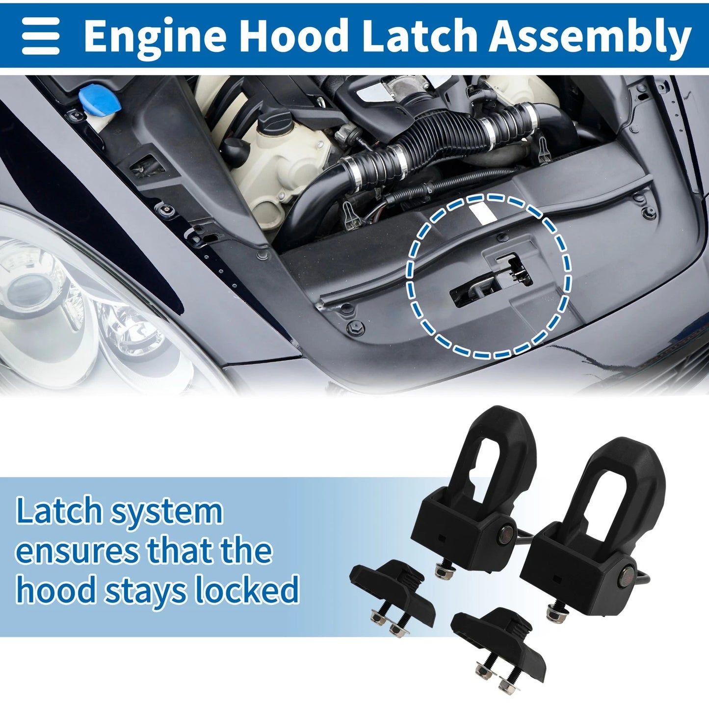 Hood Latch Assembly for Jeep Gladiator JT (2020-2023) - 1 Set