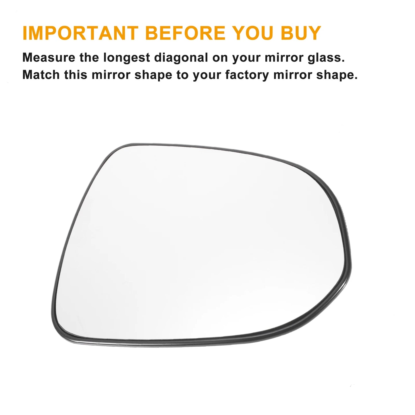 Right Side White Mirror Glass w/ Back Non-heated for Honda Jazz (2002-2004)