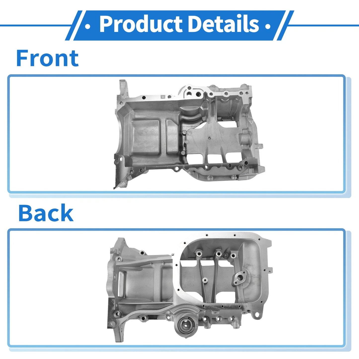 Engine Oil Pan for Toyota Yaris (2006-2019) - Aluminum Silver Tone
