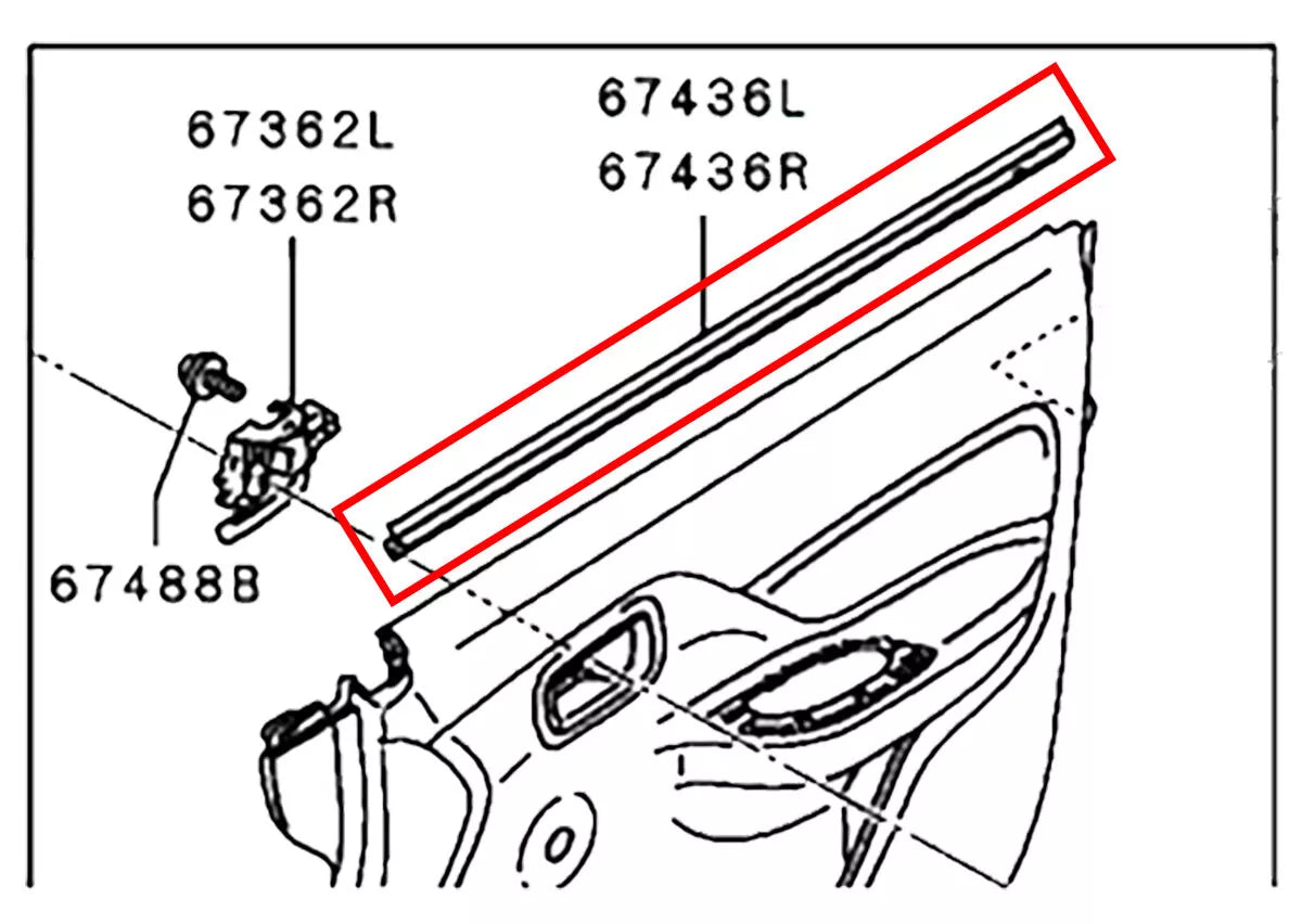 4 x Inner Weatherstrip Door Belts for Mitsubishi Pajero Sport (2016-2022)