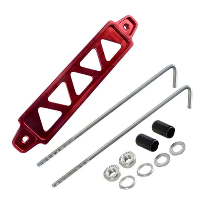 Red Aluminum Car Battery Holder Mount Bracket Kit for Universal Models