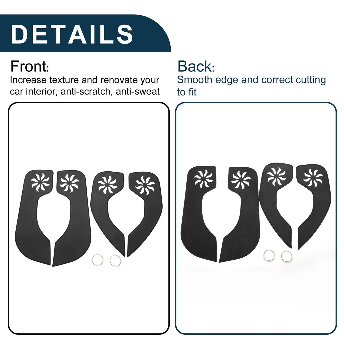 Car Door Anti Kick Pad Sticker Protector for Ford Escort (2015) - 1 Set