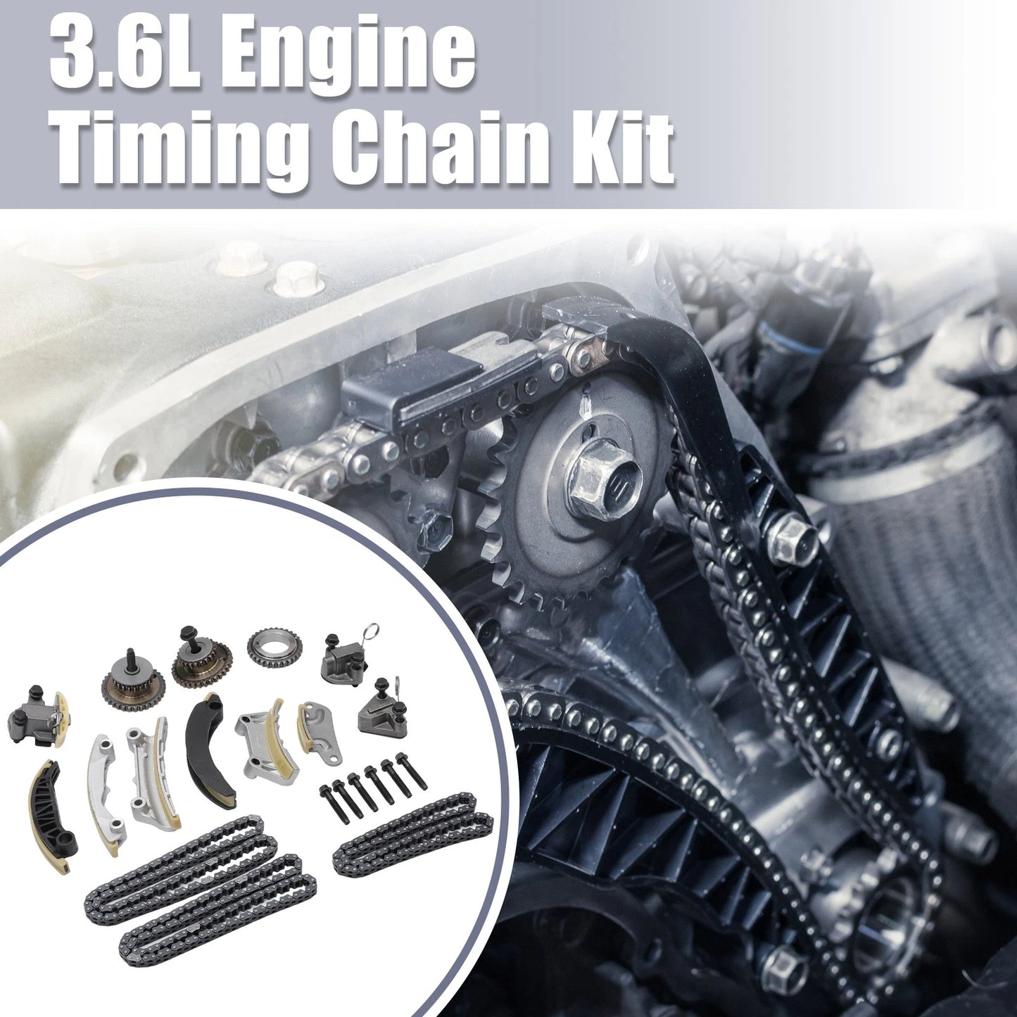 Timing Chain Kit for Chevy 3.6L
Timing Chain Kit for Cadillac 3.6L
Timing Chain Kit for Buick 3.6L
Timing Chain Kit for GWC 3.0L