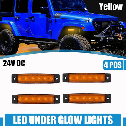 4 x Car Interior LED Under Glow Neon Lights for Jeep