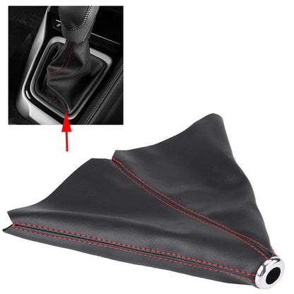 Stitch Leather Manual Shift Boot + R-T Black 5-Speed Shifter Knob for Honda