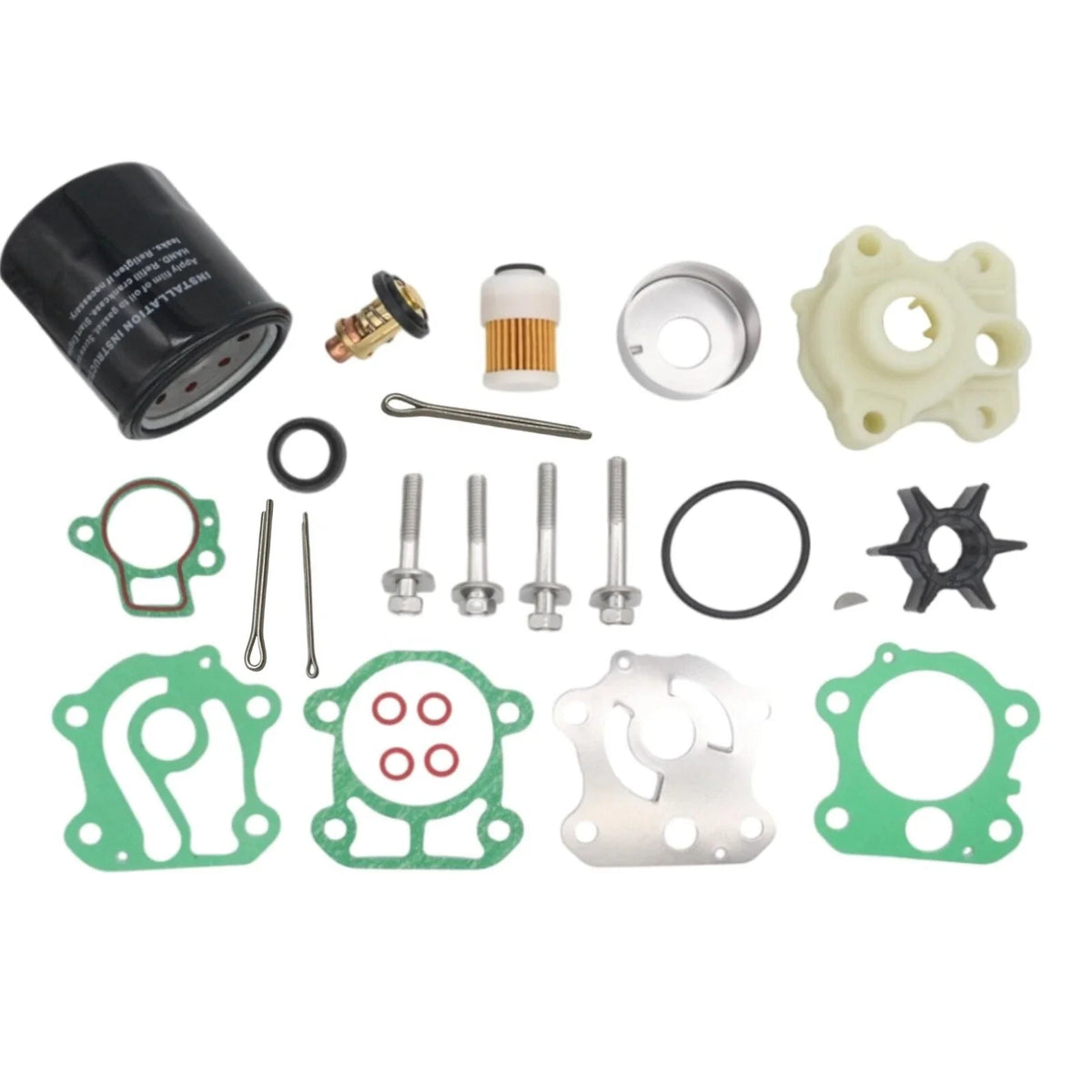 Outboard Maintenance Kit for Yamaha 50HP F50B 4-Stroke w/Thermostat, Oil Filter