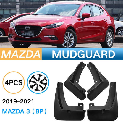 4 x Front Rear Splash Fender Guards Mud Flaps for Mazda 3 Sedan (2019–2023)