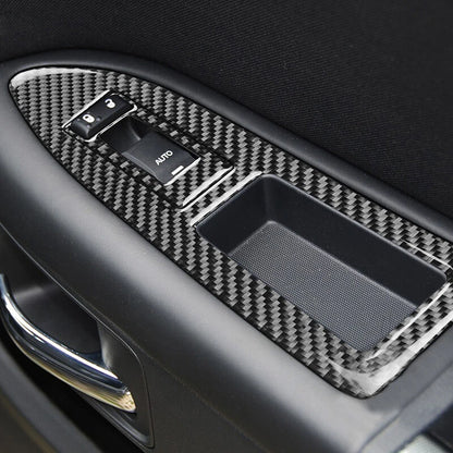 Real Carbon Fiber Window Lift Switch Panel Trim for Dodge Challenger (2009-2014)