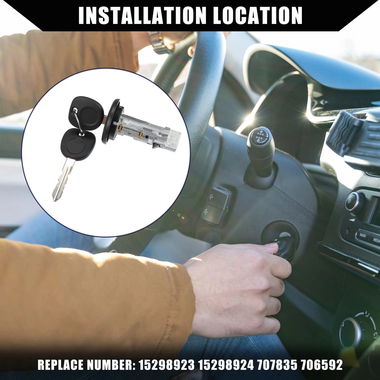 2x Ignition Lock Cylinder Switch Door Lock for Chevy/GMC
