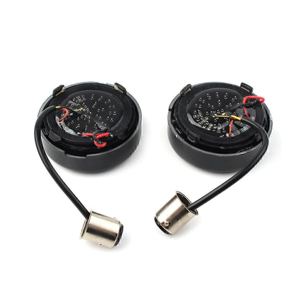 7 LED Black Fire Ring Turn Signal Lights for Harley Softail Dyna