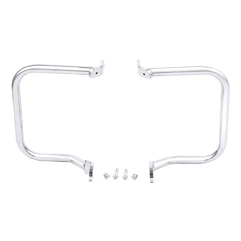 Chrome/Black Saddlebag Guard Rail Crash Bar for Harley FLST FLSTC (2000-2017)