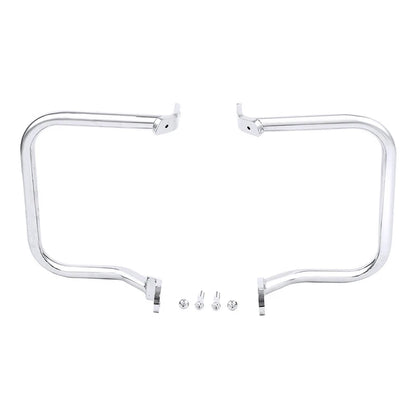 Chrome/Black Saddlebag Guard Rail Crash Bar for Harley FLST FLSTC (2000-2017)