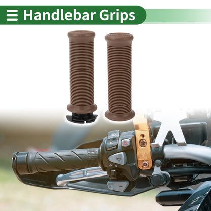 Grips / 7/8" 22mm / Motorcycle Hand Grips Cover Kit Brown Thread Pattern