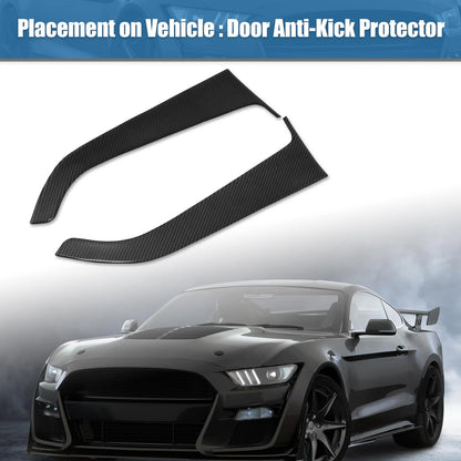 2 x Door Panel Guard Protector Stickers for Ford Mustang (2015-2022) Black