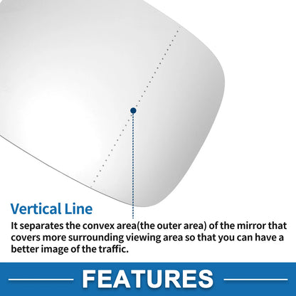 Heated Right Side Mirror Glass for Volvo XC70 XC90 (2007-2014)