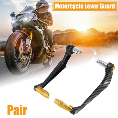 Pair 7/8" Motorcycle Brake Clutch Lever Guard 22mm Gold Tone for Universal