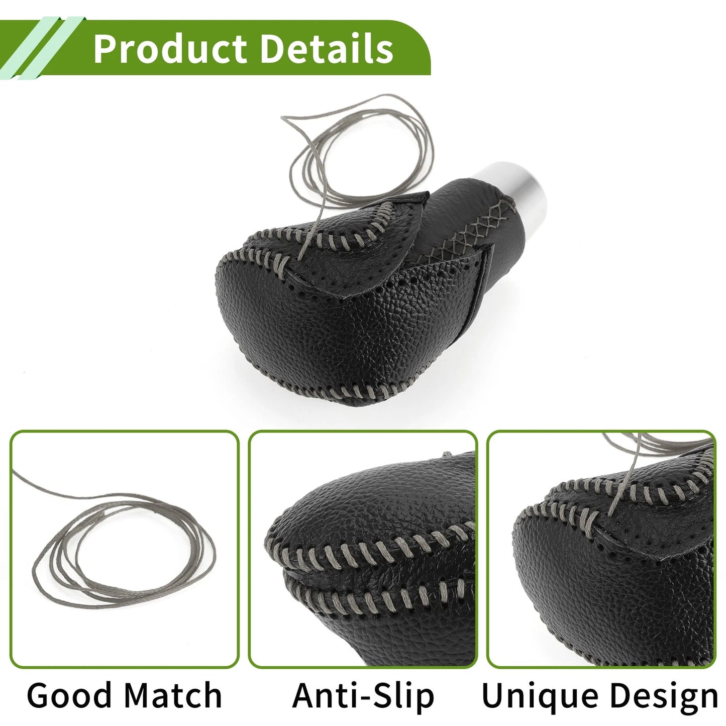 Car Gear Shift Knob Cover for Toyota CH-R 2018-2022 - Pebbled Black Grey