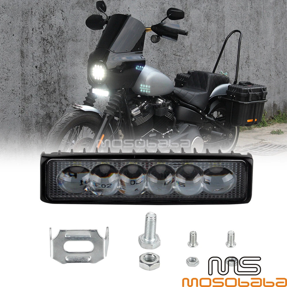 6" LED Light Bar Spot Fog Driving Lamp for Harley Dyna Softail FXST FLS