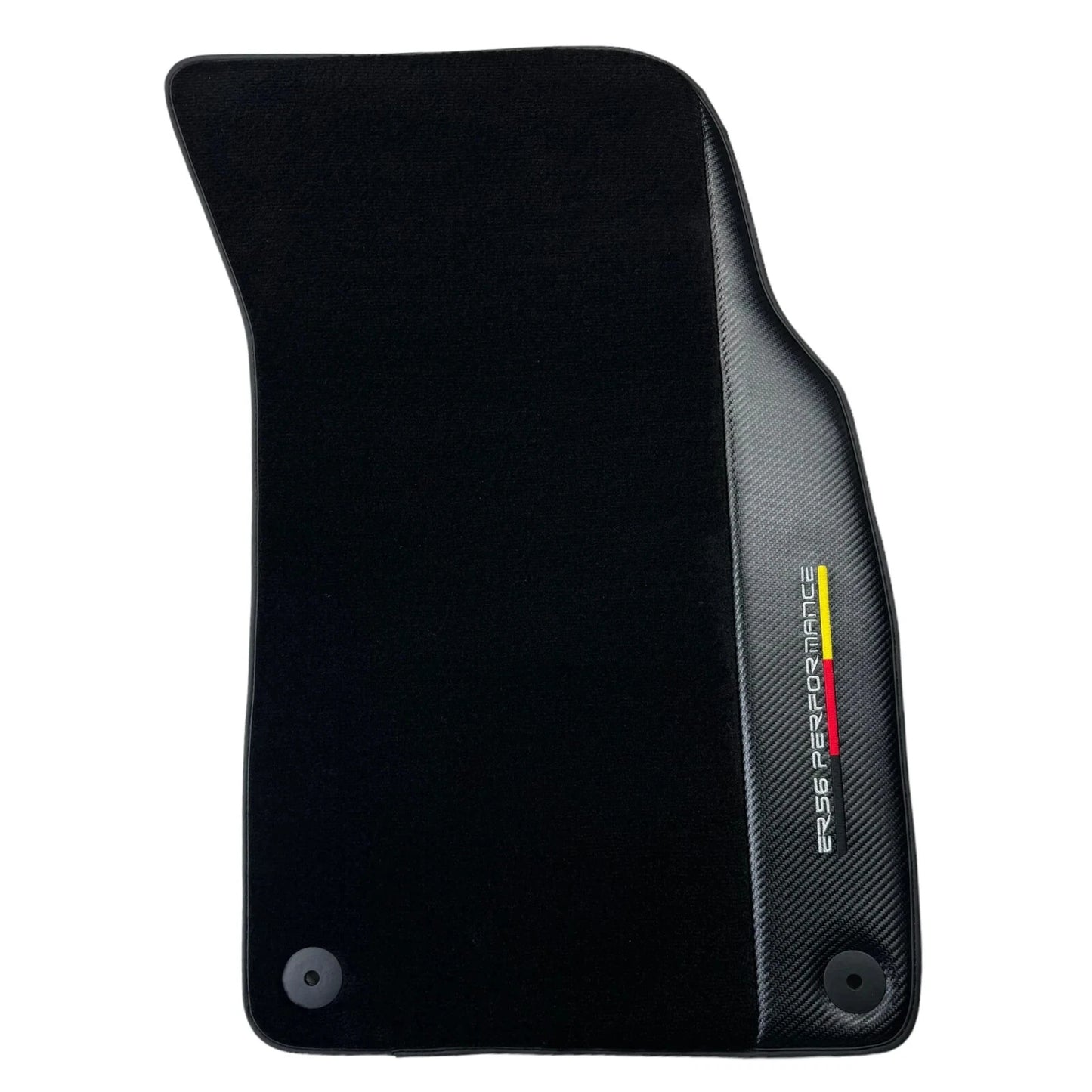 Black Floor Mats for Audi Q7 4M with Carbon (2019-2023) - 2 x Durable Covers
