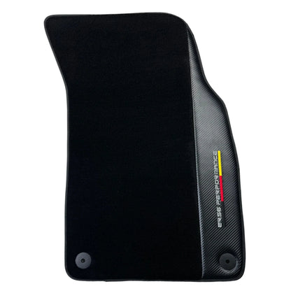 Black Floor Mats for Audi Q7 4M with Carbon (2019-2023) - 2 x Durable Covers