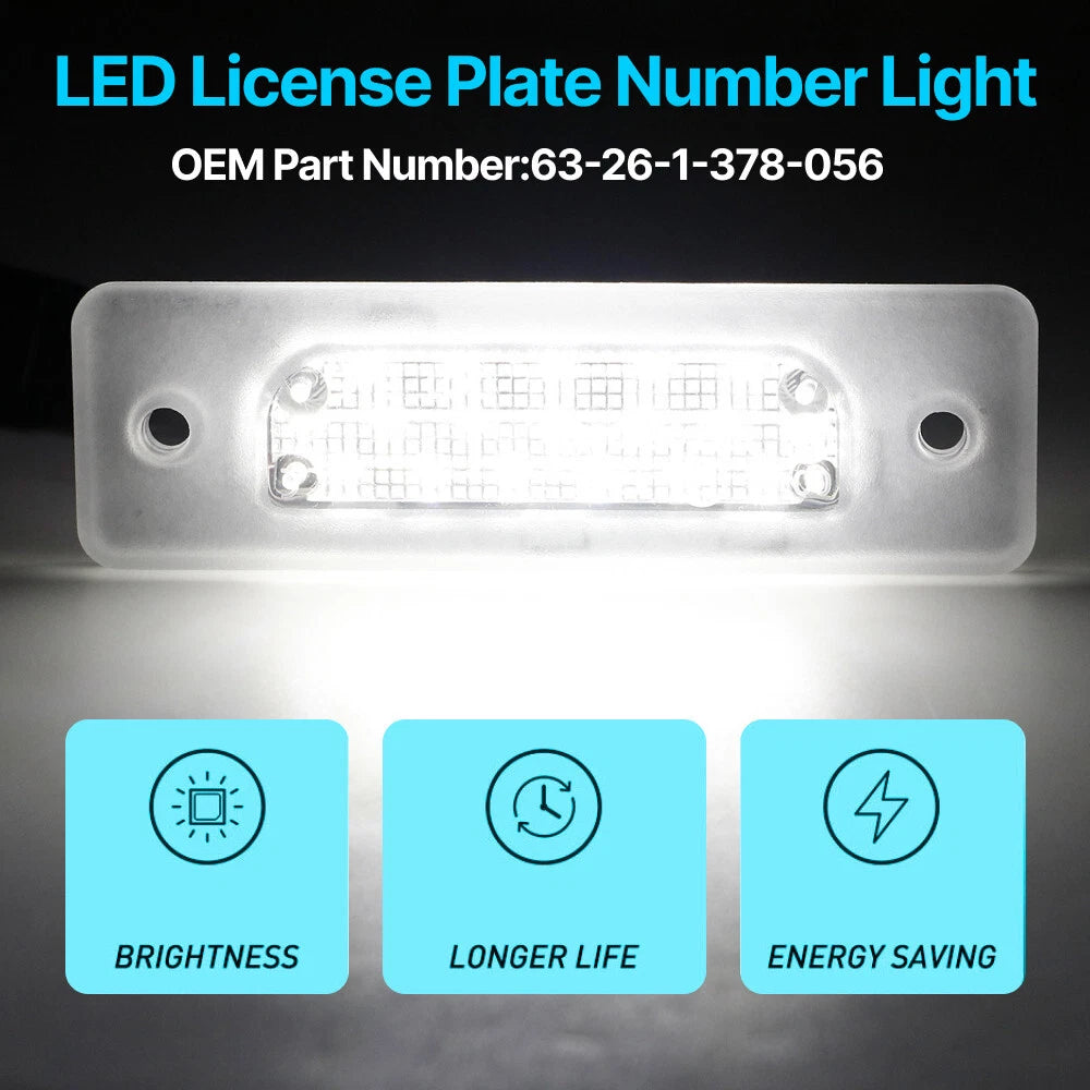 LED Rear License Plate Light for Europe BMW M5 5/7 Series E32 E34 Sedan