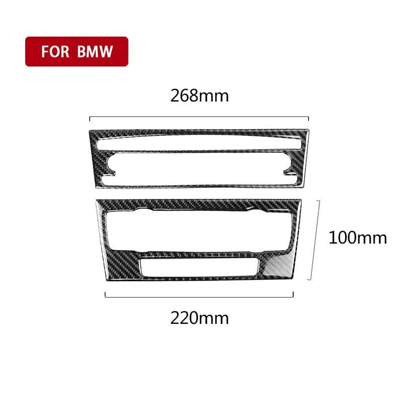 Carbon Fiber Center Console CD Player Panel Cover Trim fit For BMW 3 E90 05-12