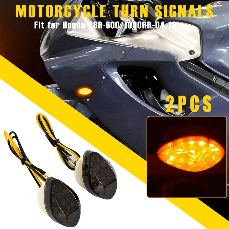 LED Flush Mount Front Turn Signal Lights for Honda CBR 1000 600 900 RR CB1000R
