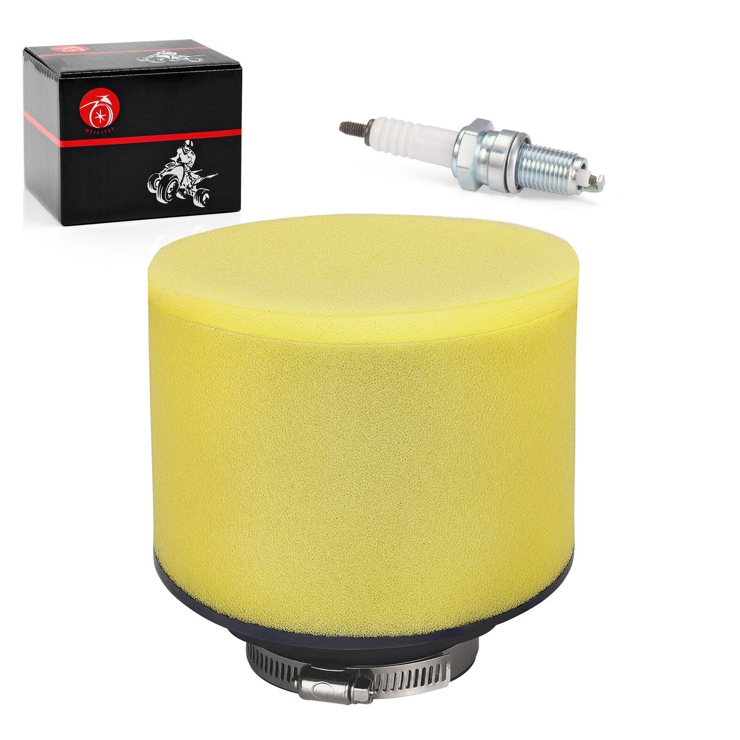 2x Air Filter Element and Spark Plug for Honda TR200 Fat Cat (1986–1987)