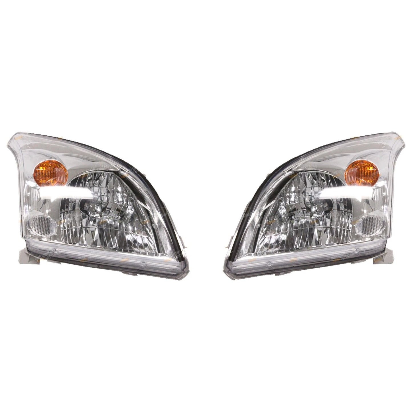 2 x Chrome Headlights for Toyota Prado GRJ120 KDJ120 KZJ120 (2003–2009)
