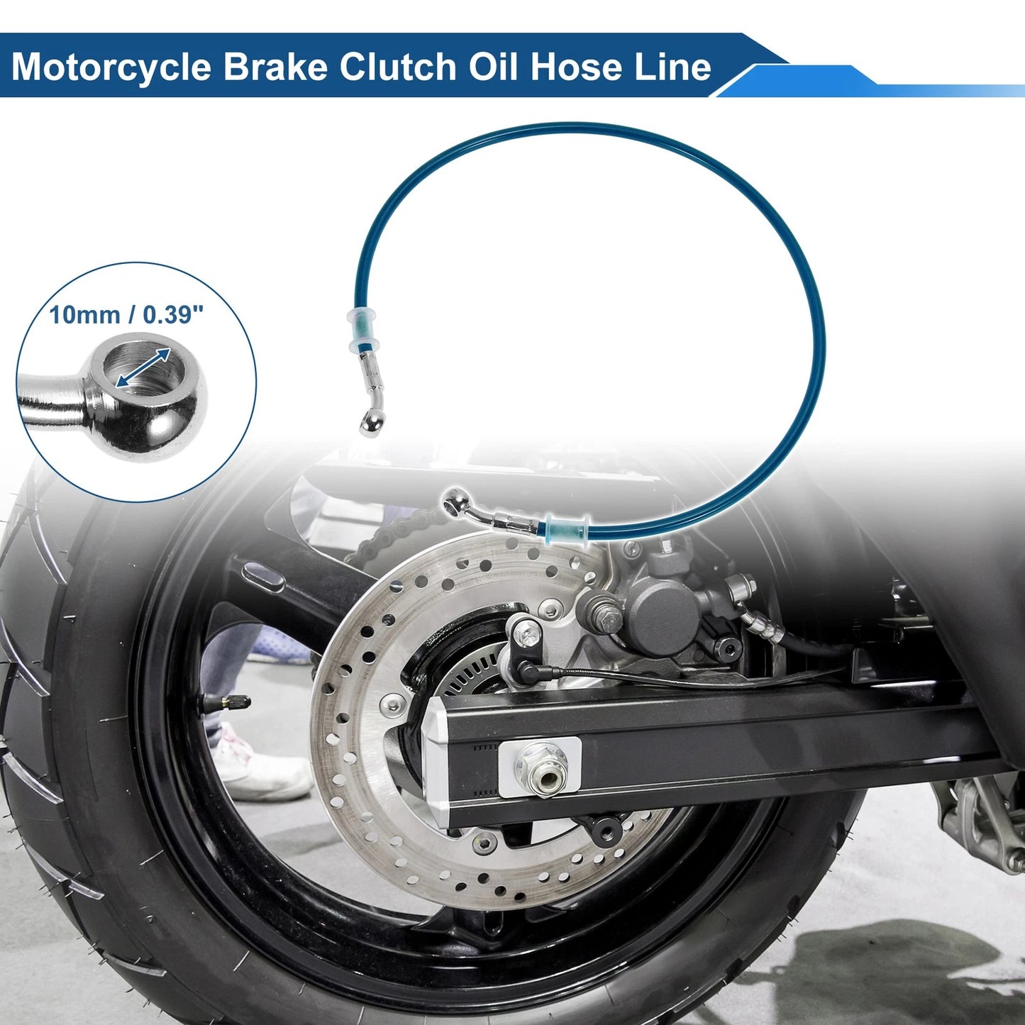 80cm Motorcycle Brake Clutch Oil Hose Line Blue for Motorcycle