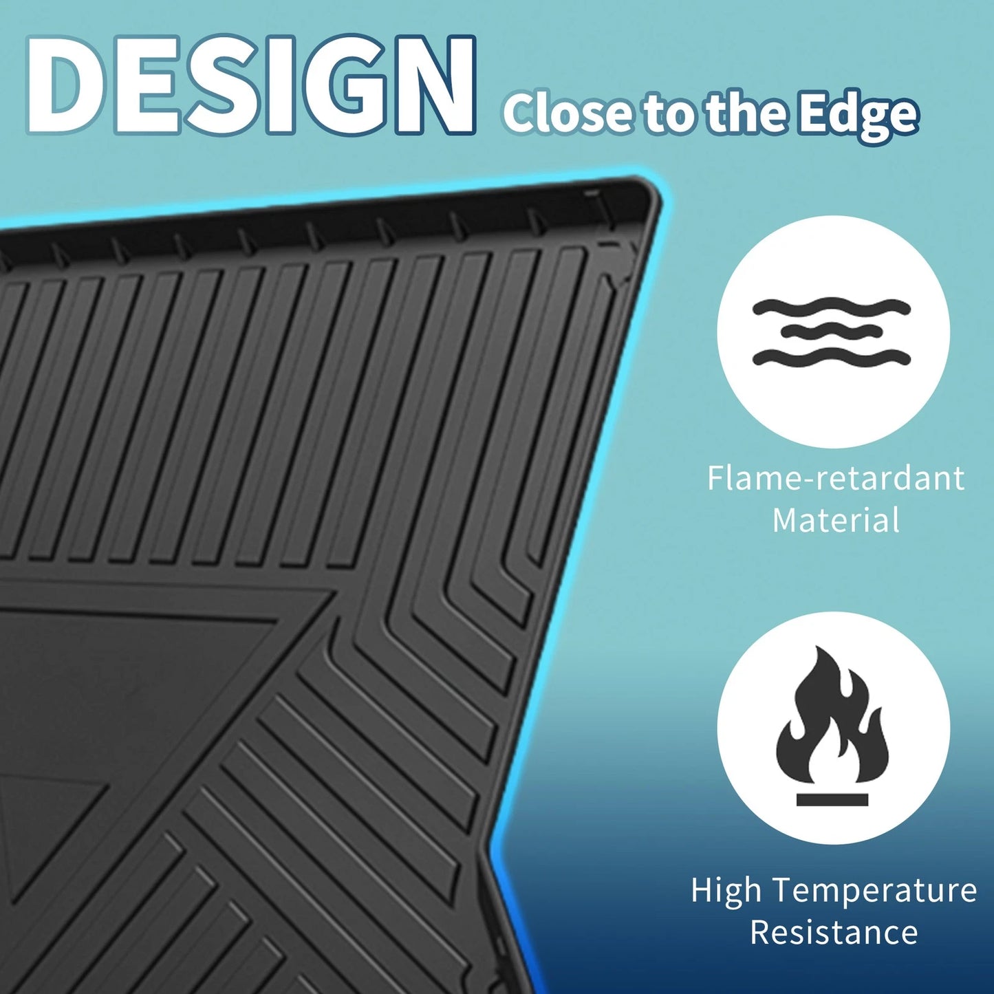 Flat Face Cargo Liner Rear Trunk Mat for Jeep Wrangler (2021-2024) 1 Pc