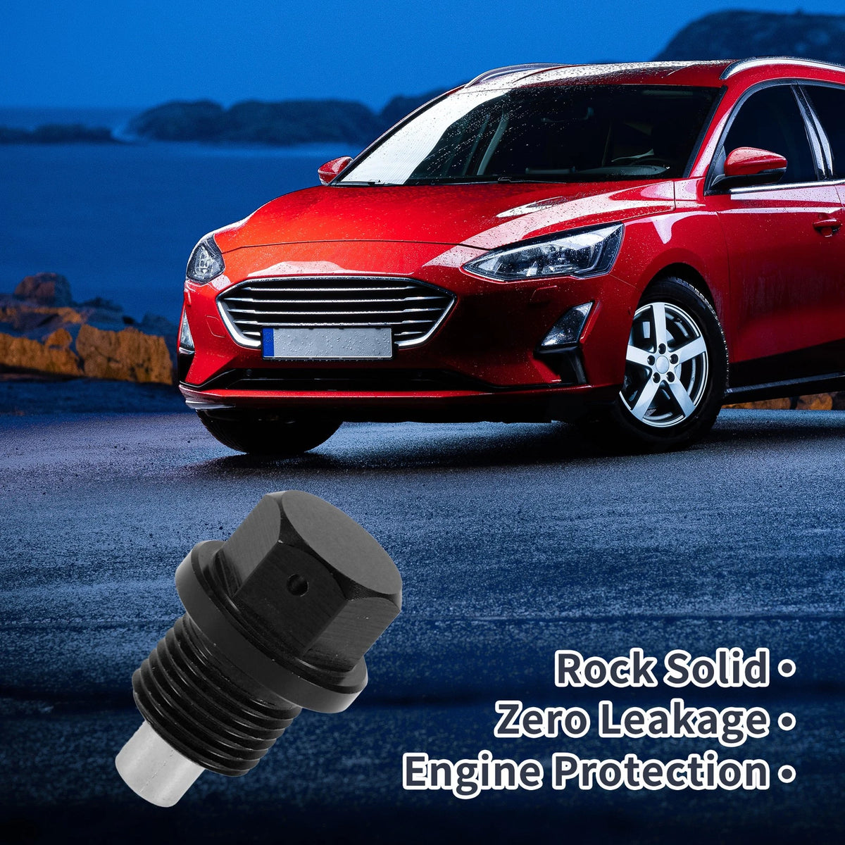 M14x1.25 Engine Oil Drain Plug with Gasket Black for Car Motorcycle Boat