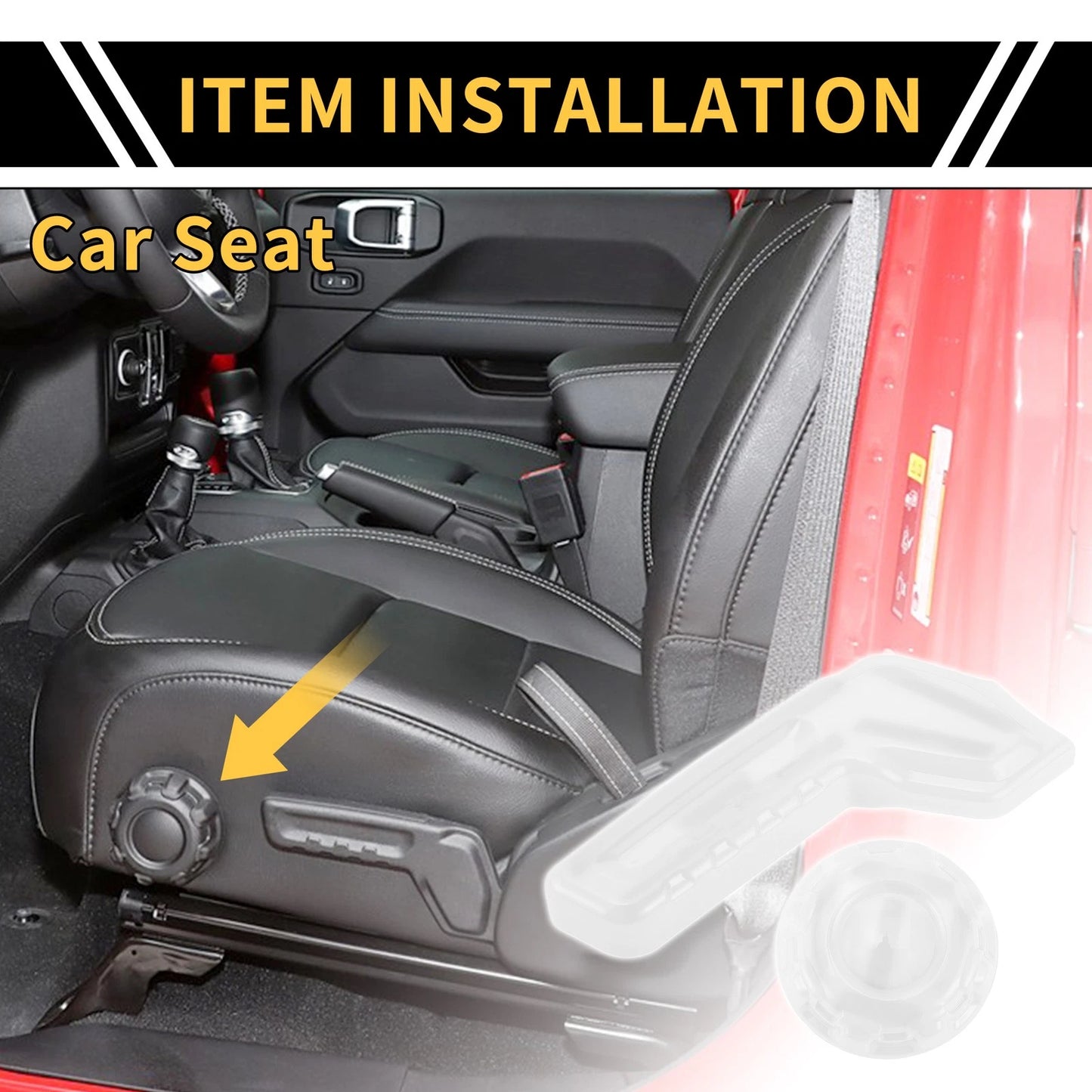 Seat Adjustment Button Cover Trim for Jeep Gladiator JT (2018-2024) White