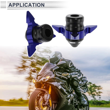 2 x 0.59" Aluminum Alloy Plastic Slider Frame Blue for Motorcycle