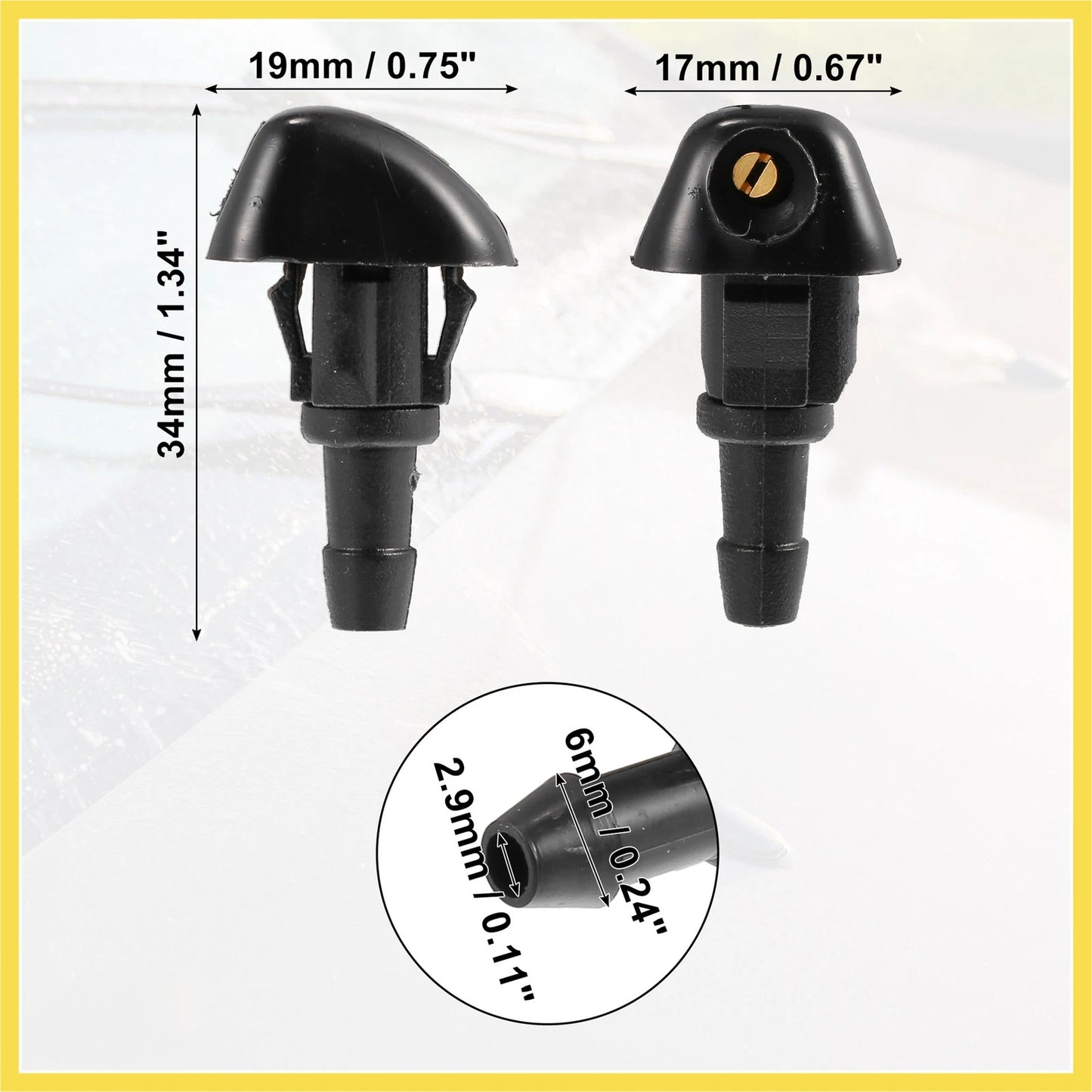 2 x Windshield Wiper Washer Nozzles for Honda Civic (2006-2011)