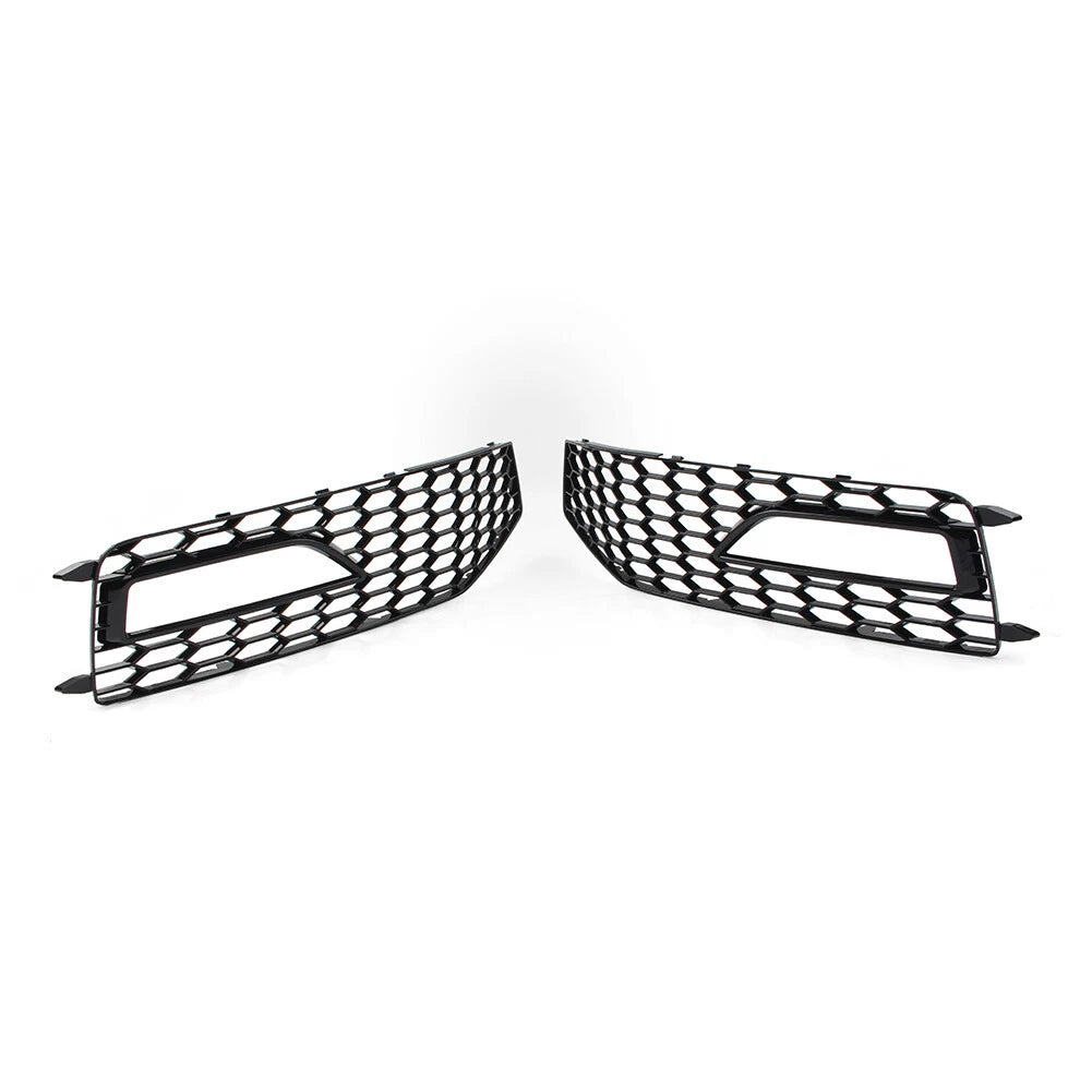 Honeycomb Front Bumper Fog Light Grille Covers for Audi A4 B8.5 (2013-2016)