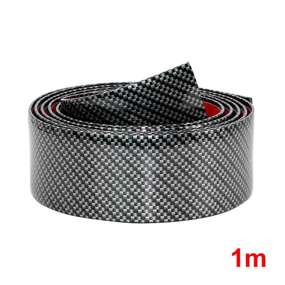 3CM1M Car Sticker Carbon Fiber Rubber Door Sill Protector Edge Guard Strip