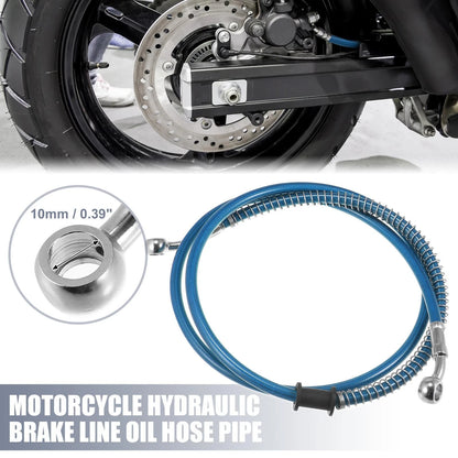 Brake Line / 51.18" x 10mm / Motorcycle Hydraulic Oil Hose Stainless Steel Blue