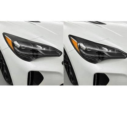 Real Carbon Fiber Headlight Eyebrow Cover For Kia Stinger K8 MS Style 2018-2023