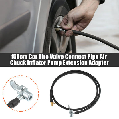 Tire Inflator Pump Hose with Locking Air Chuck 150cm for Car Motorcycle