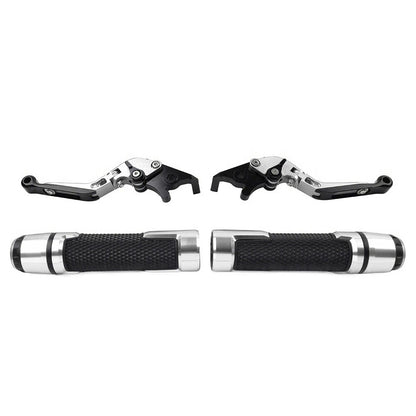 Silver Extendable Brake Clutch Lever Grip Set for Yamaha YZF R1 (2009-2014)